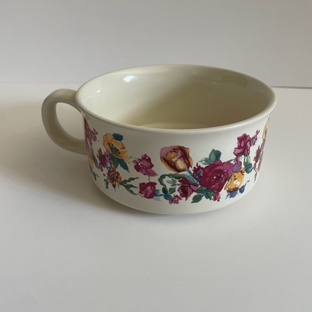 Vintage 1988 Potpourri Press Wide Mouth Floral Mug Bowl